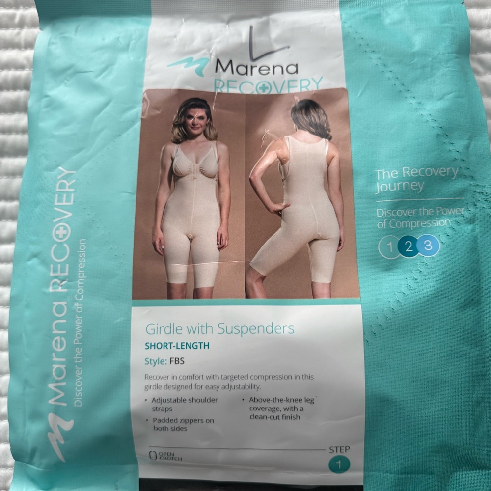 Marena Recovery Black Girdle with Suspenders Size L Brand New Never Opened